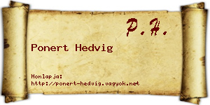 Ponert Hedvig névjegykártya